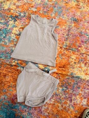 Kyte Baby Bamboo Tank & Shorts Set 3T Lavender Gray Lounge Outfit